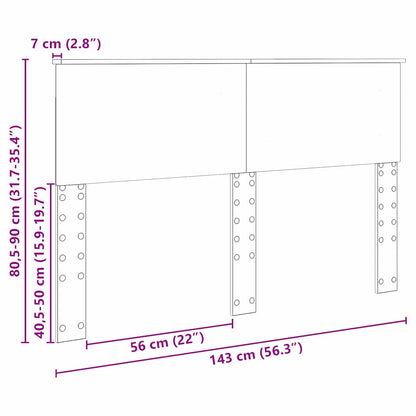 Testiera con testiera Grigio Sonoma 140 cm Legno multistrato