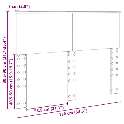 Testiera con testiera Grigio cemento 135 cm Legno multistrato