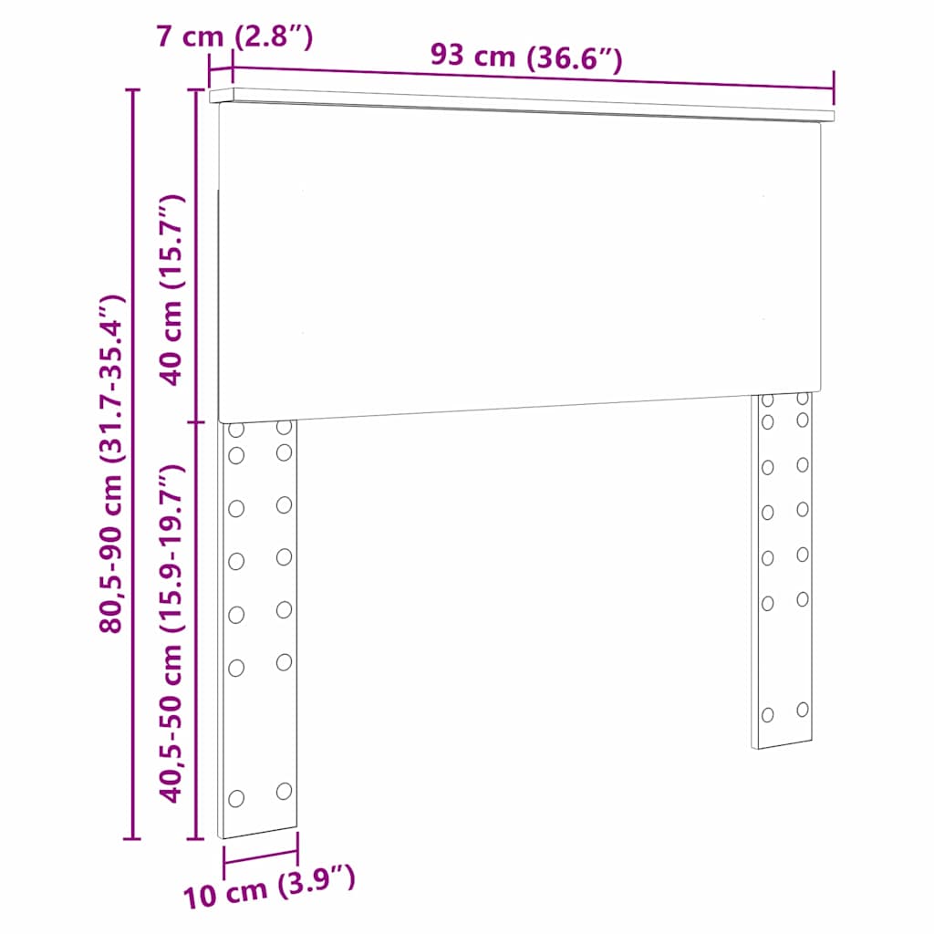 Testiera con testiera Bianco Lucido 90 cm Legno multistrato