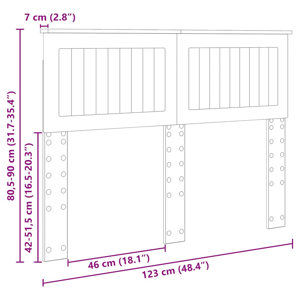 Testiera Rovere artigianale 120 cm Legno multistrato