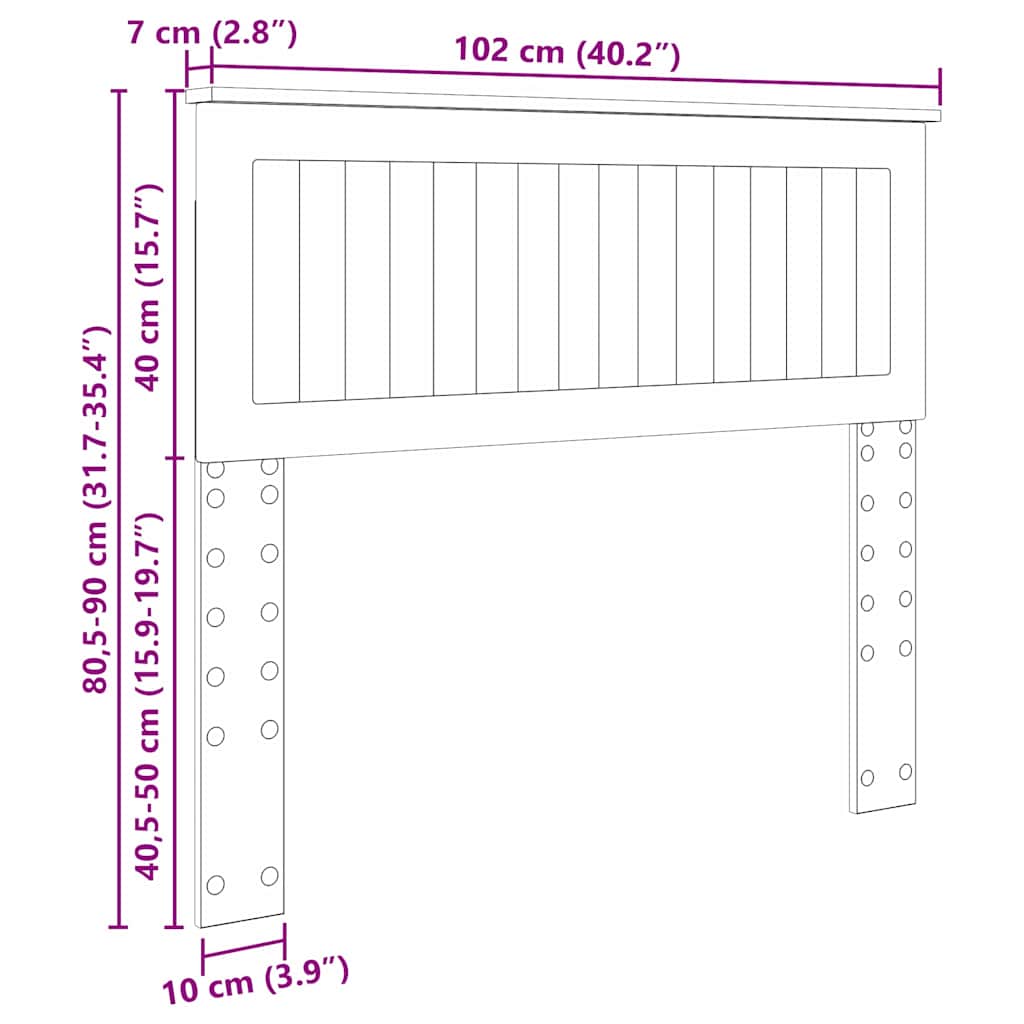 Testiera con testiera Bianco 100 cm Legno multistrato