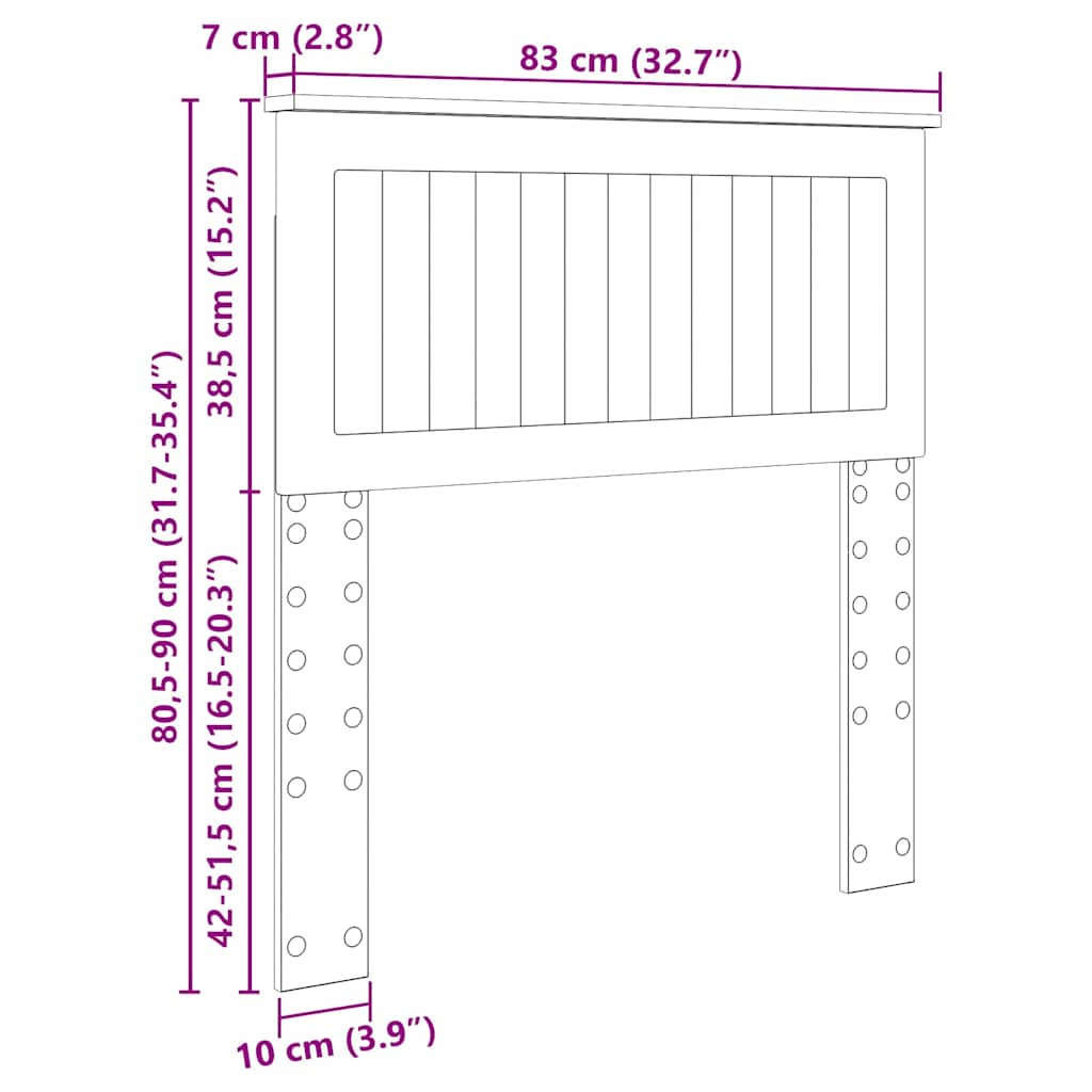 Testiera Rovere artigianale 80 cm Legno multistrato