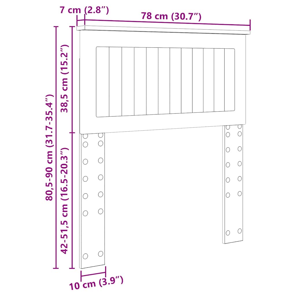 Testiera con testiera Legno vecchio 75 cm Legno multistrato