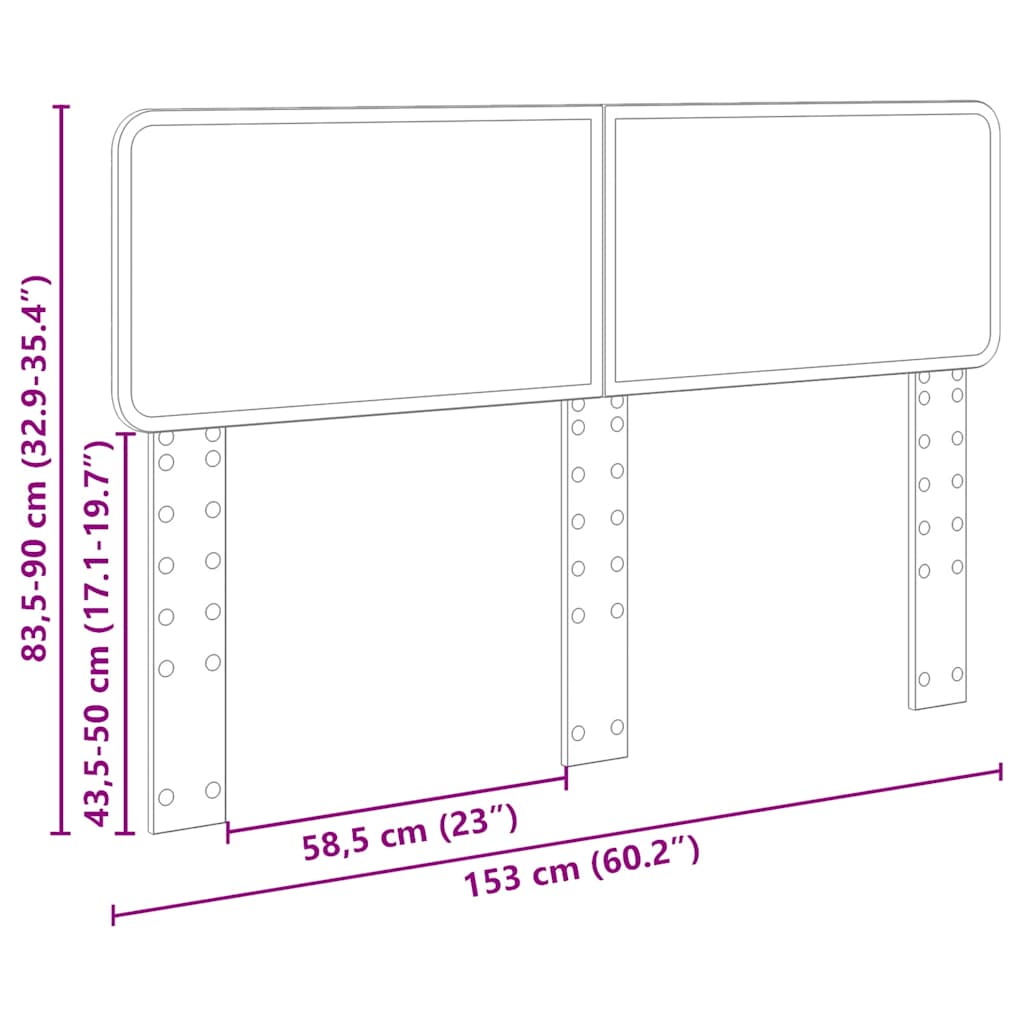 Testiera con testiera Bianco Lucido 150 cm Legno multistrato