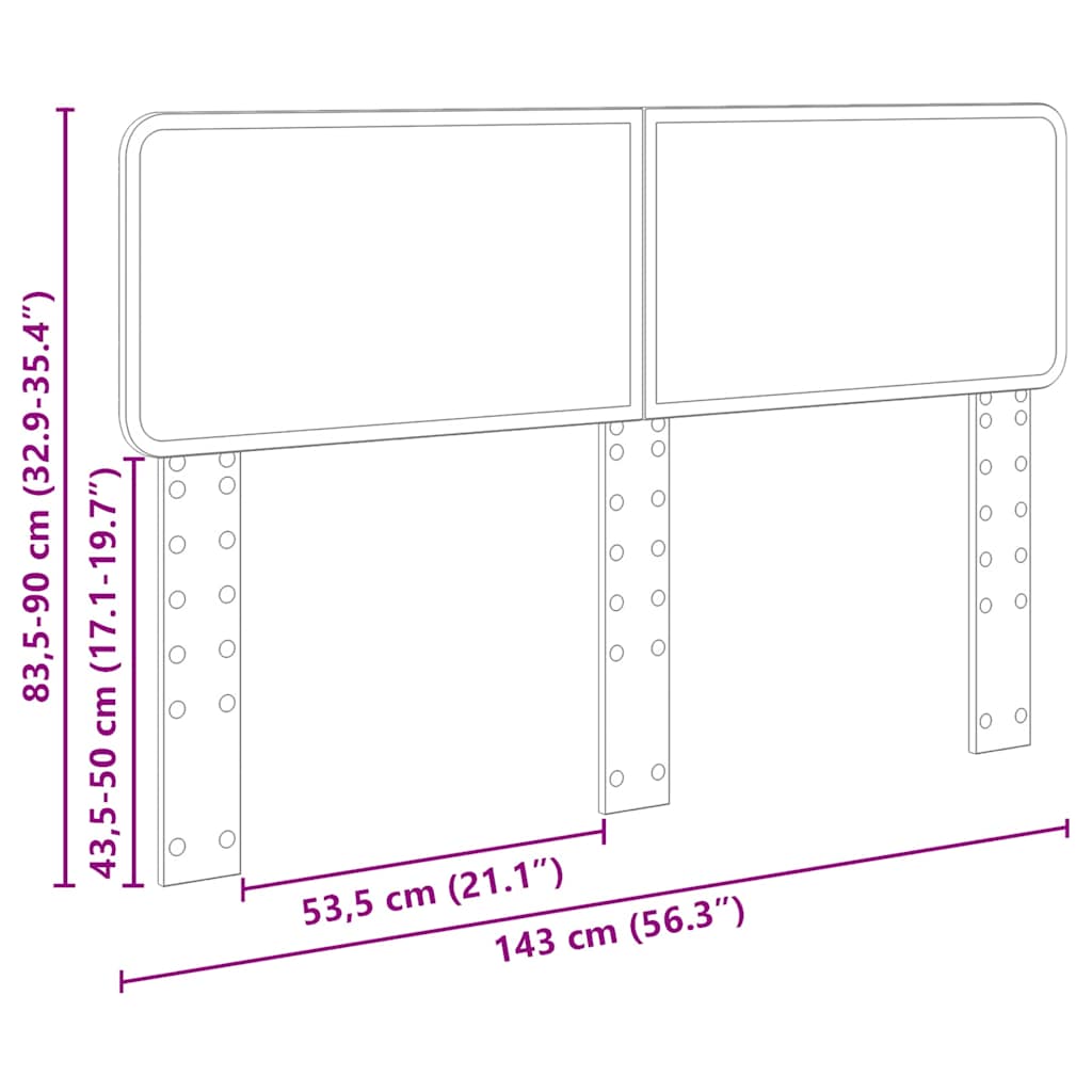 Testiera con testiera Rovere Marrone 140 cm Legno multistrato