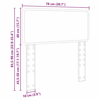 Testiera con testiera Grigio Sonoma 75 cm Legno multistrato