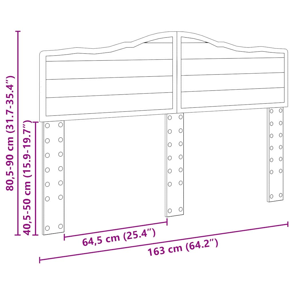 Testiera con testiera Rovere fumé 160 cm Legno multistrato