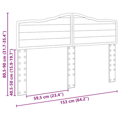 Testiera con testiera Grigio Sonoma 150 cm Legno multistrato