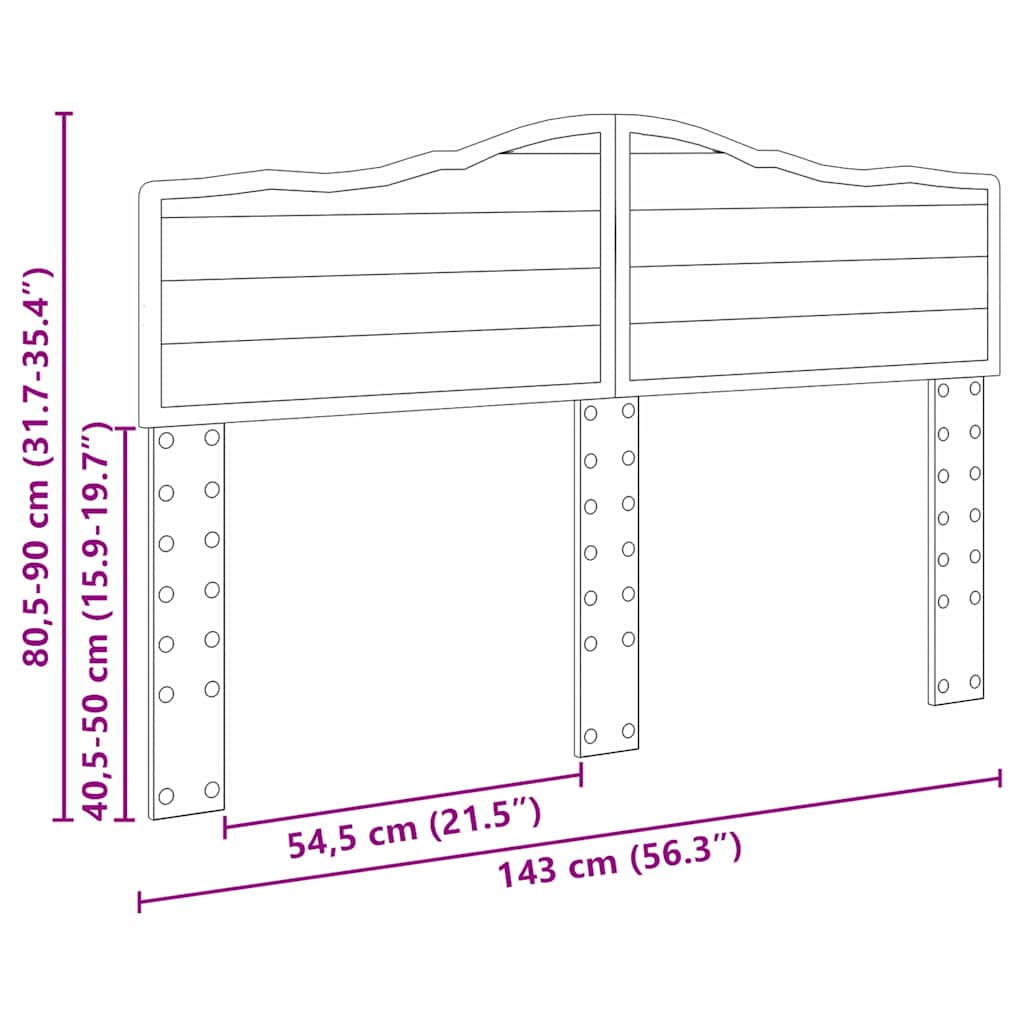 Testiera con testiera Bianco 140 cm Legno multistrato
