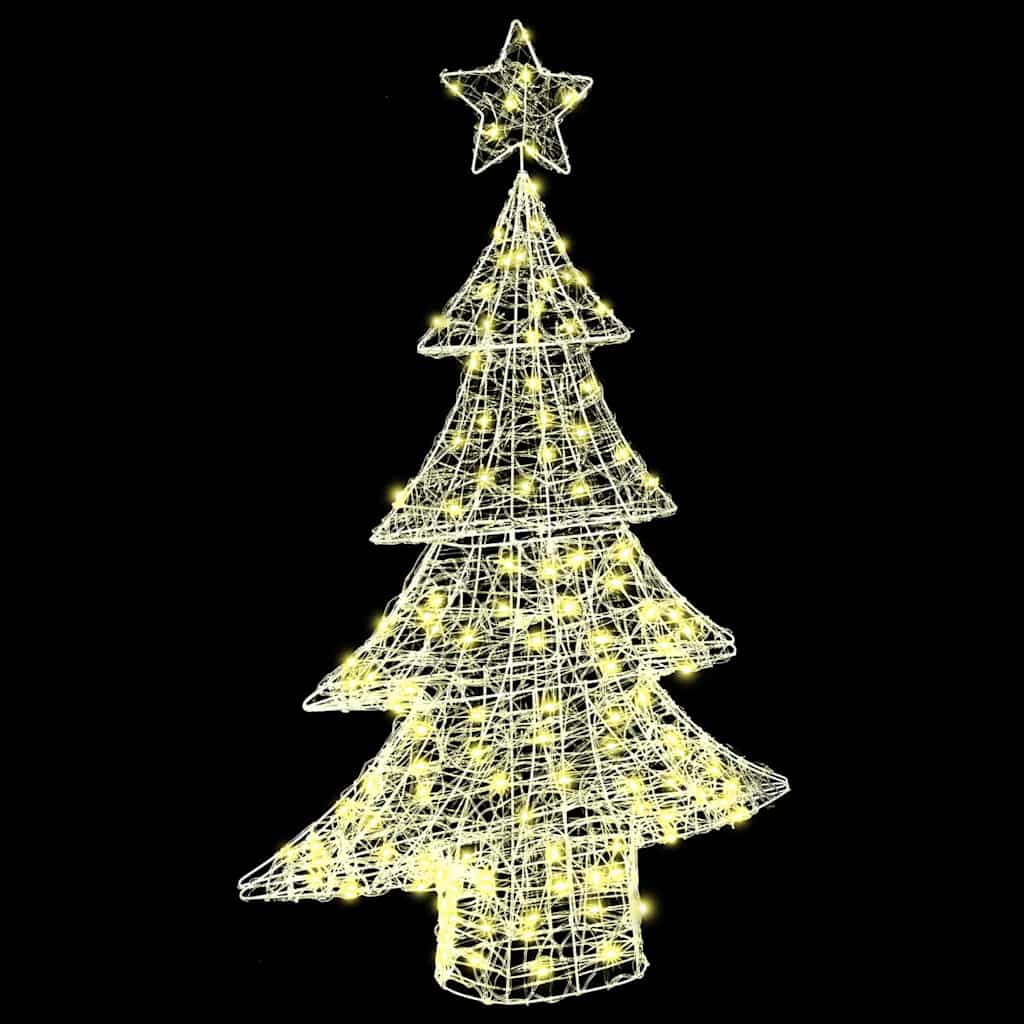 Albero di Natale con 100 LED Bianco caldo 120 cm Acrilico | homemem39