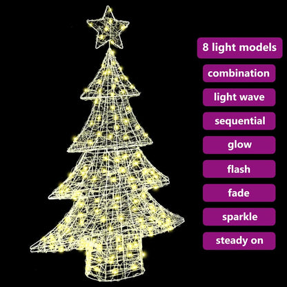 Albero di Natale con 100 LED Bianco caldo 120 cm Acrilico | homemem39