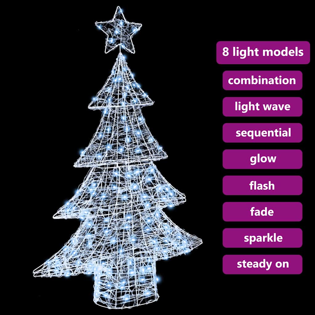 Albero di Natale con 100 LED Bianco freddo 120 cm Acrilico | homemem39