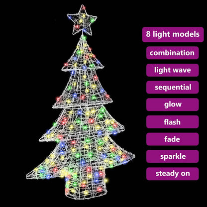 Albero di Natale con 100 LED Multicolore 120 cm Acrilico | homemem39