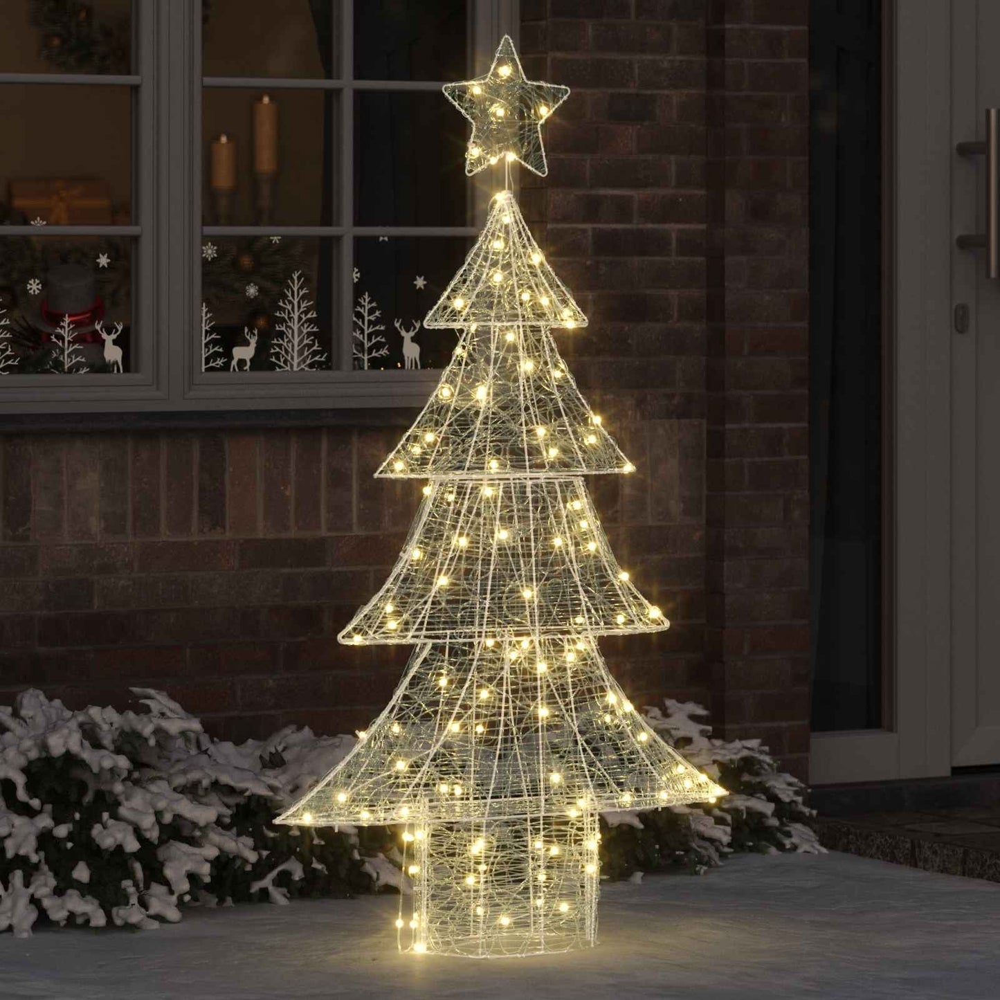 Albero di Natale con 160 LED Bianco caldo 150 cm Acrilico | homemem39