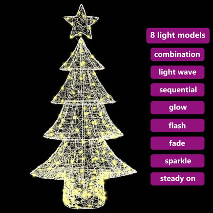 Albero di Natale con 160 LED Bianco caldo 150 cm Acrilico | homemem39