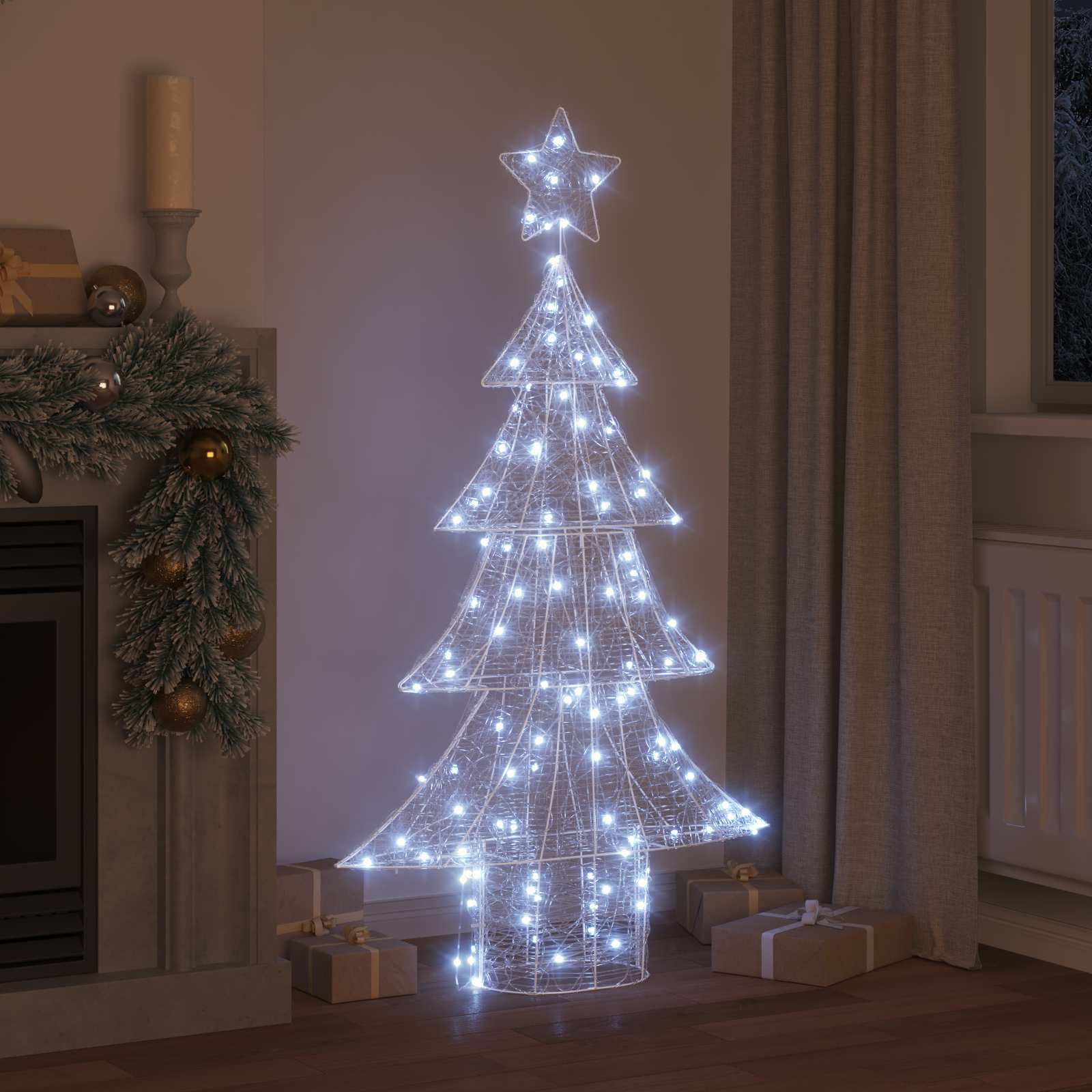 Albero di Natale con 160 LED Bianco freddo 150 cm Acrilico | homemem39
