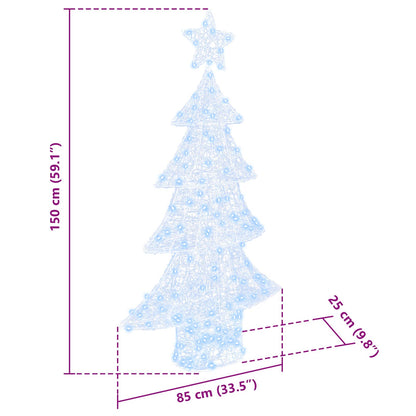 Albero di Natale con 160 LED Bianco freddo 150 cm Acrilico | homemem39