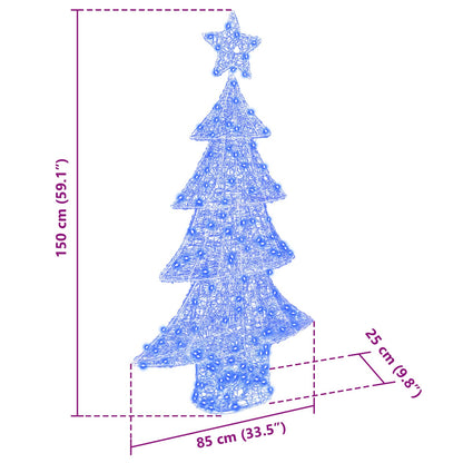 Albero di Natale con 160 LED Blu 150 cm Acrilico | homemem39