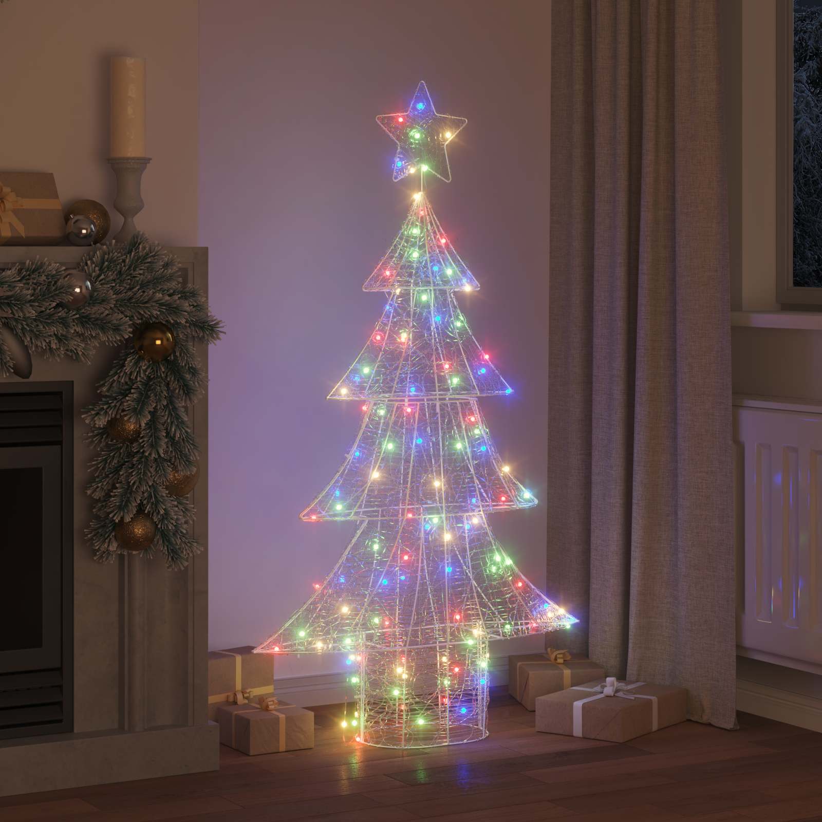 Albero di Natale con 160 LED Multicolore 150 cm Acrilico | homemem39