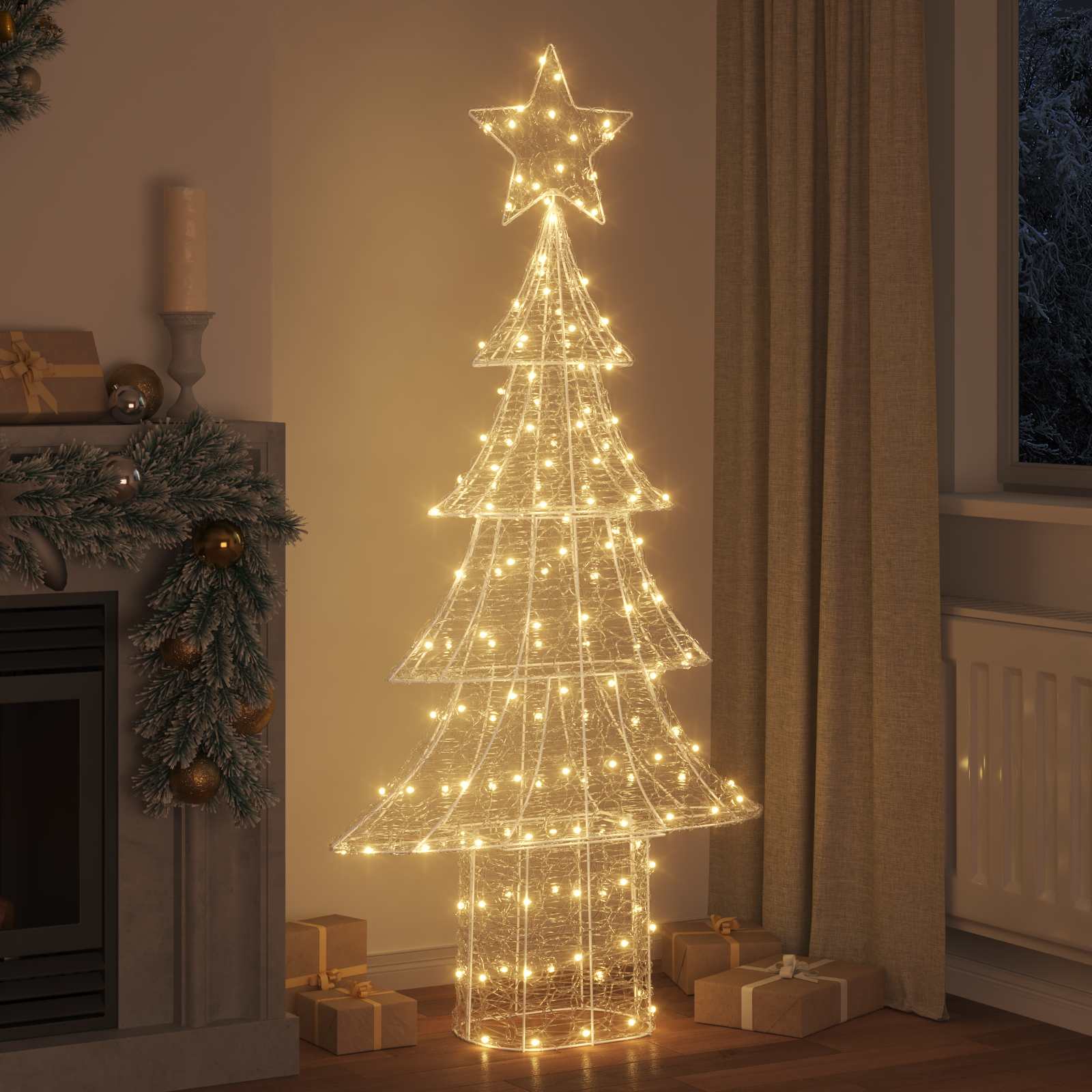 Albero di Natale con 240 LED Bianco caldo 150 cm Acrilico | homemem39