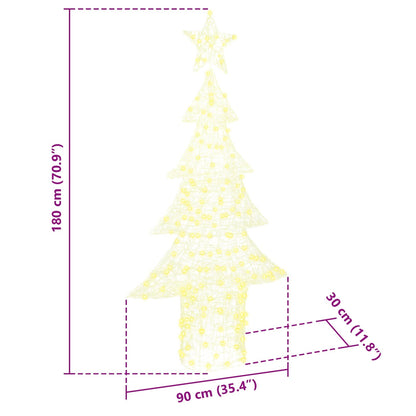 Albero di Natale con 240 LED Bianco caldo 150 cm Acrilico | homemem39
