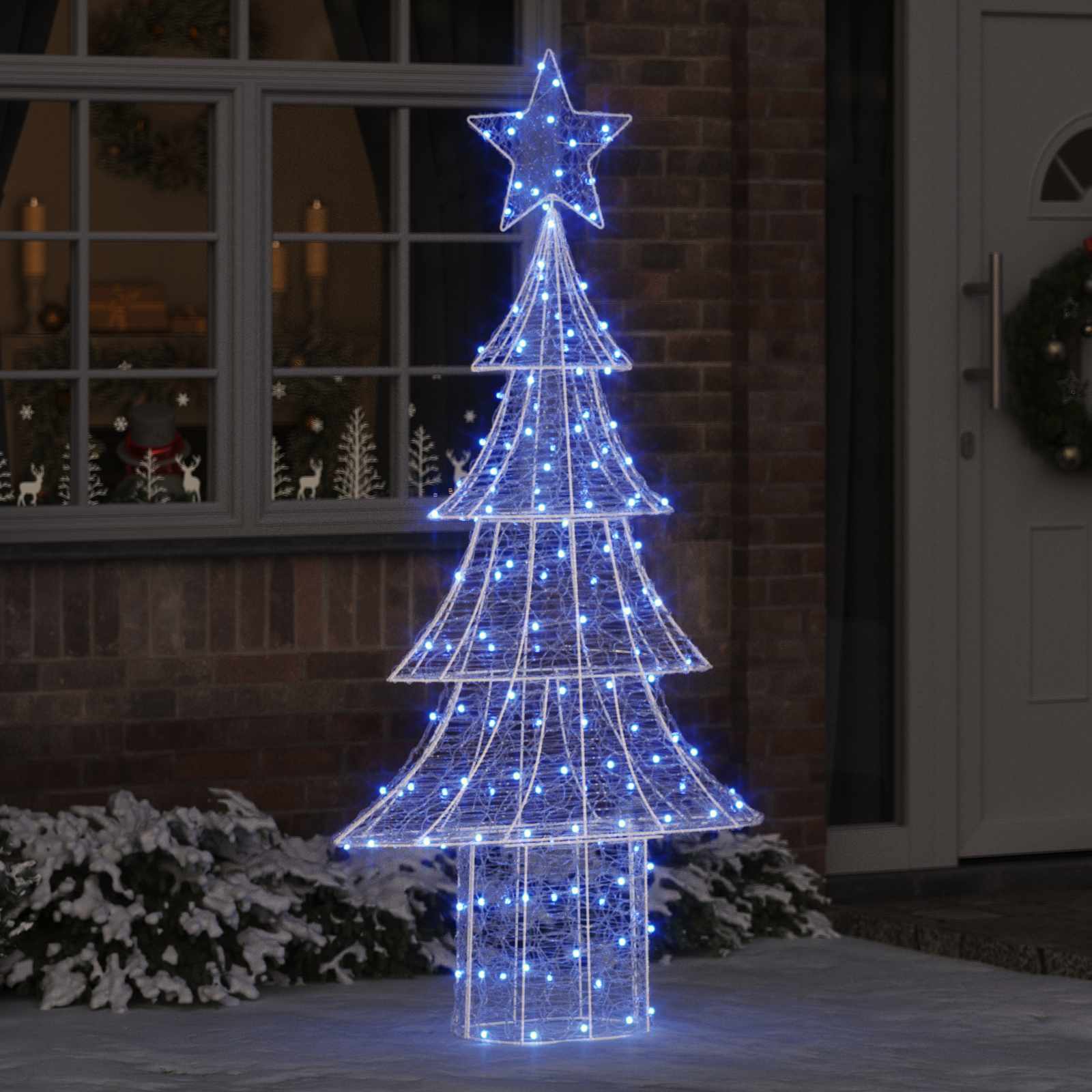 Albero di Natale con 240 LED Blu 180 cm Acrilico | homemem39