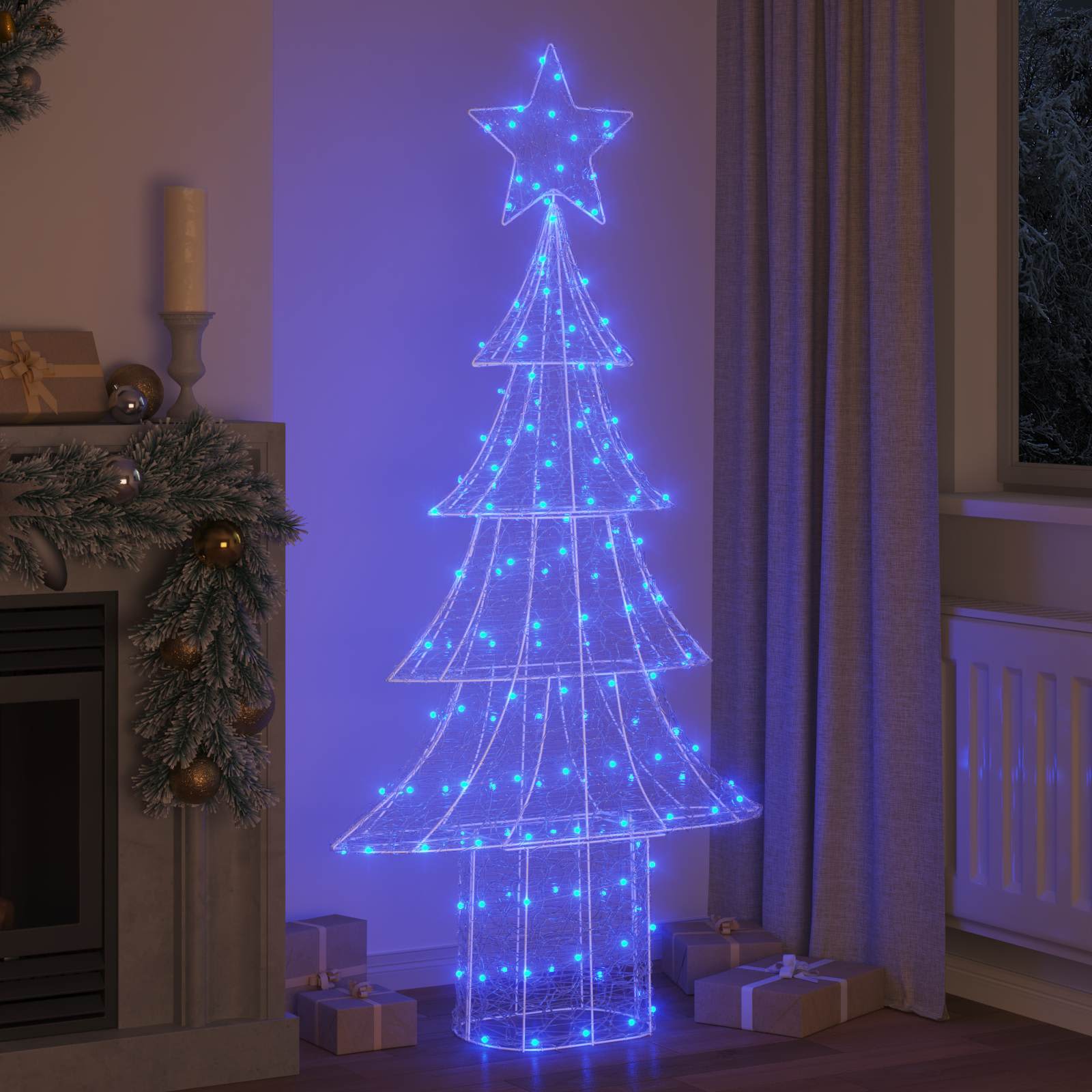 Albero di Natale con 240 LED Blu 180 cm Acrilico | homemem39