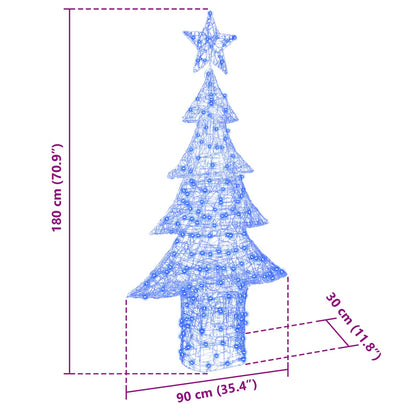 Albero di Natale con 240 LED Blu 180 cm Acrilico | homemem39