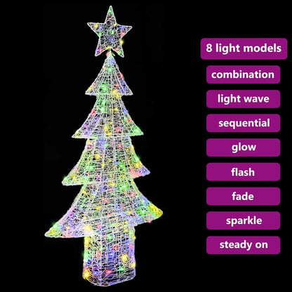Albero di Natale con 240 LED Multicolore 180 cm Acrilico | homemem39