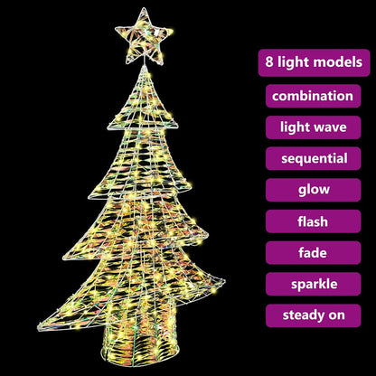 Albero di Natale con 120 LED Bianco caldo 120,5 cm PET | homemem39