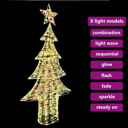 Albero di Natale con 240 LED Bianco caldo 181 cm PET | homemem39