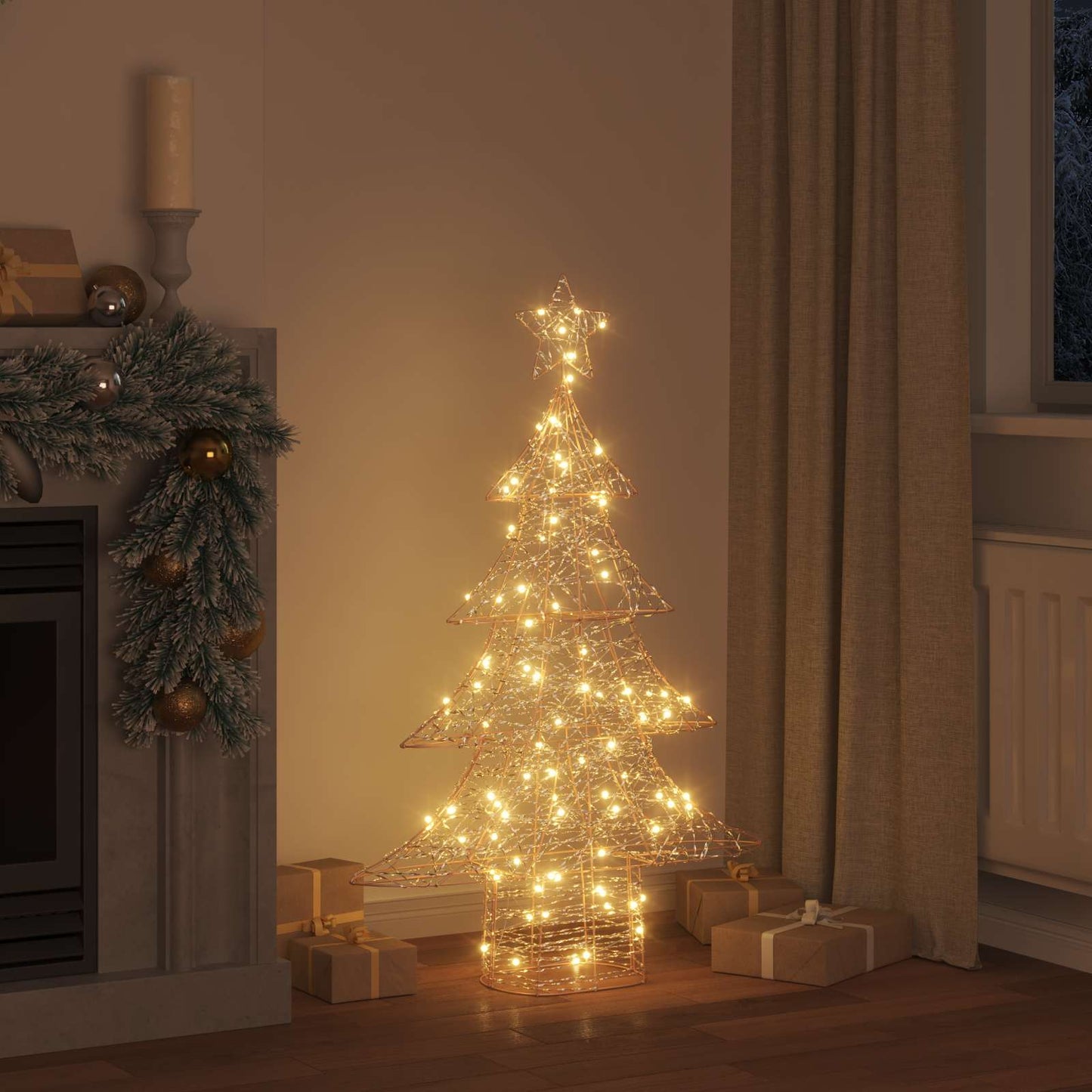 Albero di Natale con 120 LED Bianco caldo 120,5 cm PET | homemem39