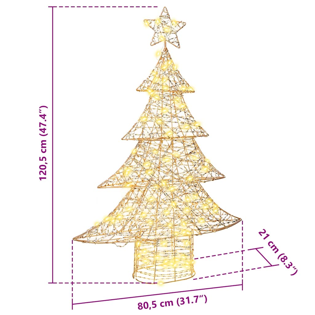 Albero di Natale con 120 LED Bianco caldo 120,5 cm PET | homemem39