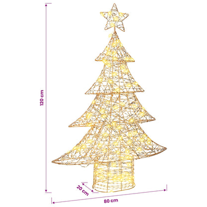 Albero di Natale 120 LED Bianco caldo 120,5 cm PET