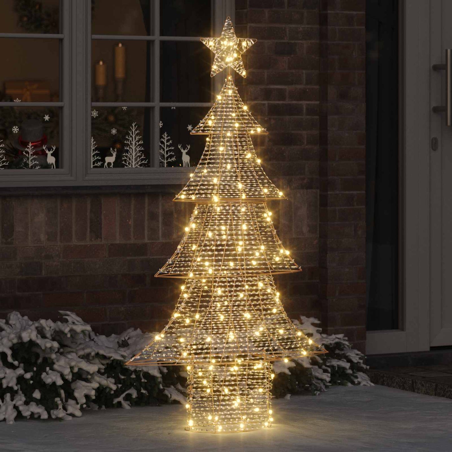 Albero di Natale con 160 LED Bianco caldo 151 cm PET | homemem39