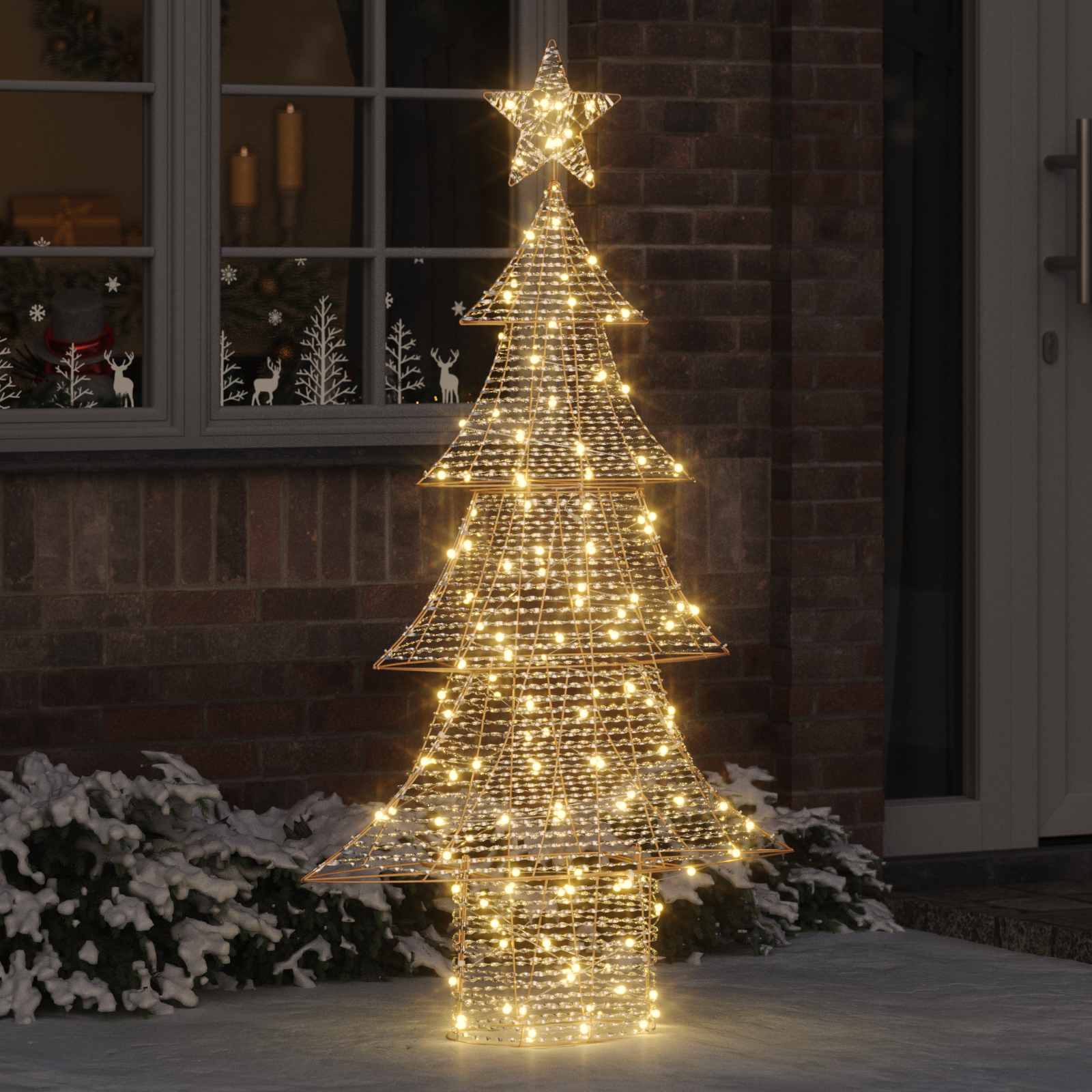 Albero di Natale con 160 LED Bianco caldo 151 cm PET | homemem39