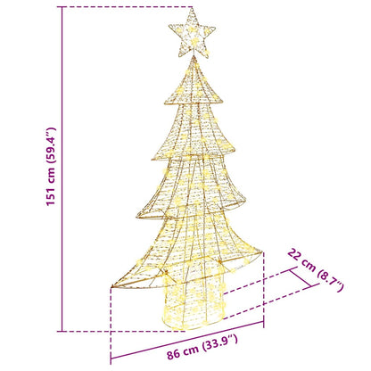 Albero di Natale con 160 LED Bianco caldo 151 cm PET | homemem39