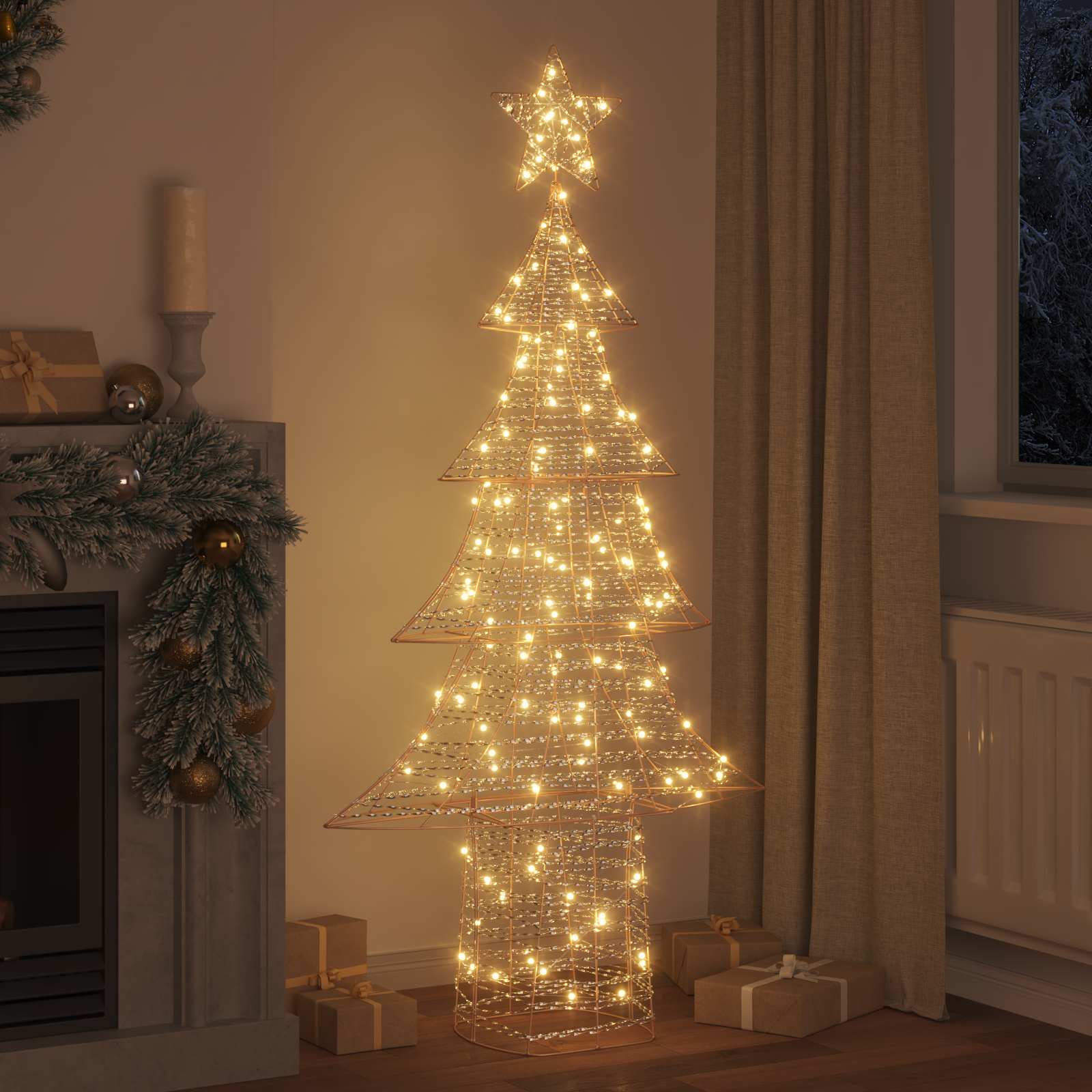 Albero di Natale con 240 LED Bianco caldo 181 cm PET | homemem39