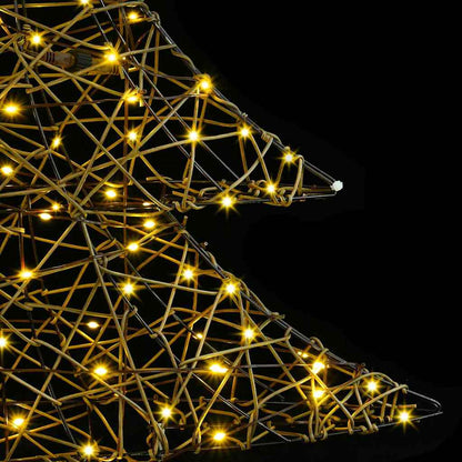 Albero di Natale con 120 LED Bianco caldo 150 cm Rattan | homemem39