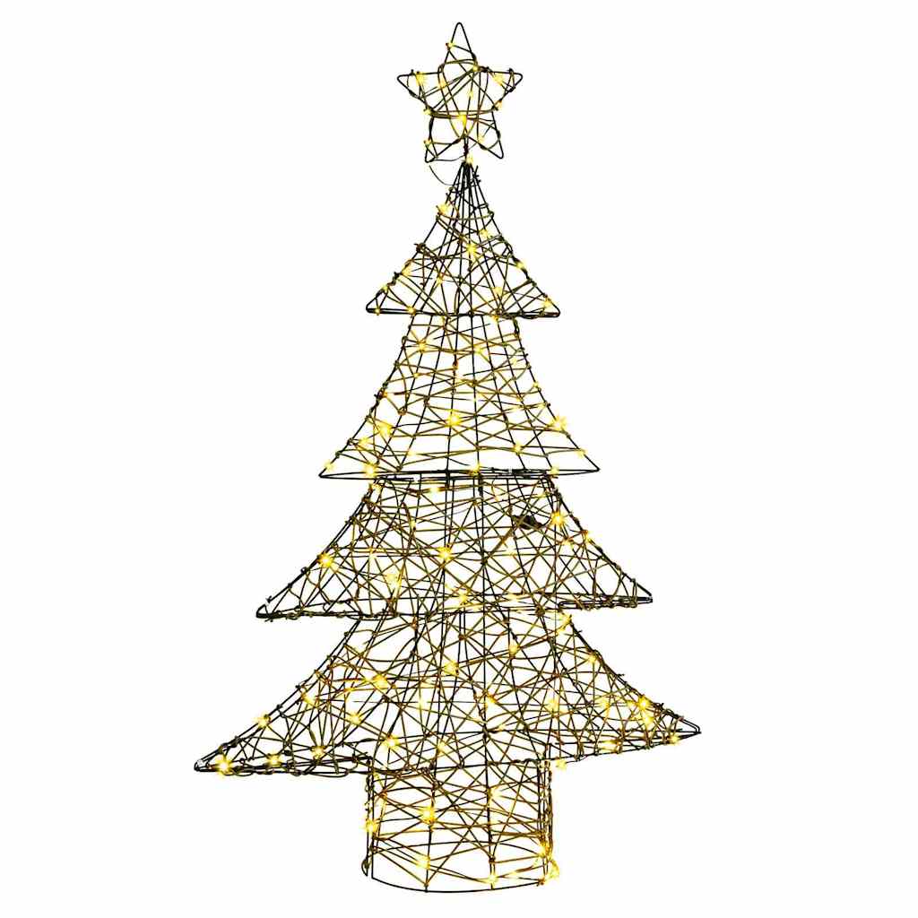 Albero di Natale con 120 LED Bianco caldo 150 cm Rattan | homemem39