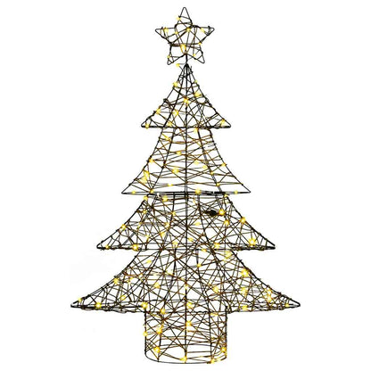 Albero di Natale con 120 LED Bianco caldo 150 cm Rattan | homemem39