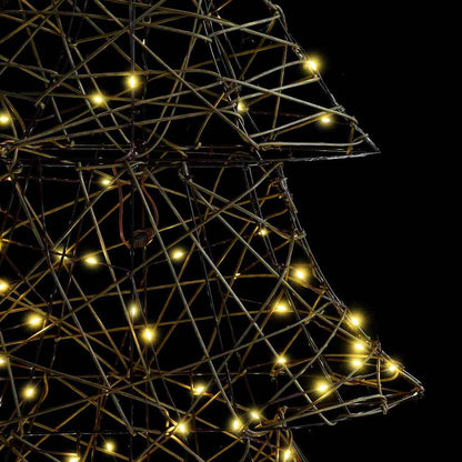 Albero di Natale con 160 LED Bianco caldo 150 cm Rattan | homemem39