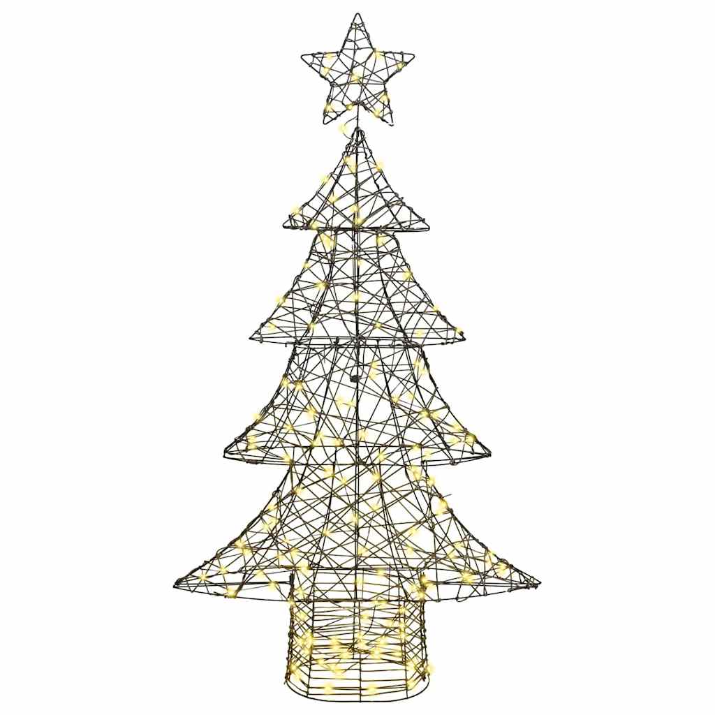 Albero di Natale con 160 LED Bianco caldo 150 cm Rattan | homemem39