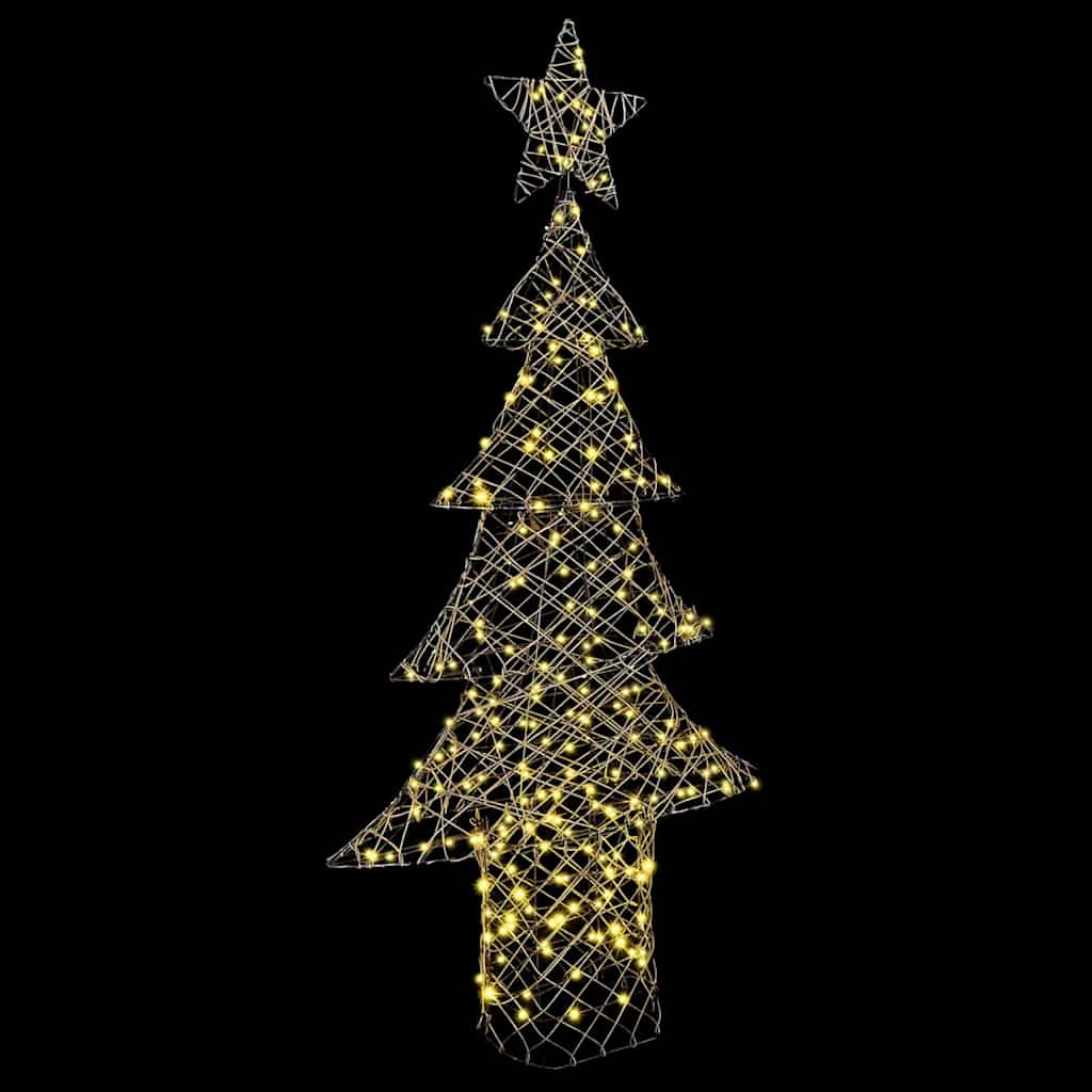 Albero di Natale con 240 LED Bianco caldo 180 cm Rattan | homemem39