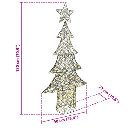 Albero di Natale con 240 LED Bianco caldo 180 cm Rattan | homemem39