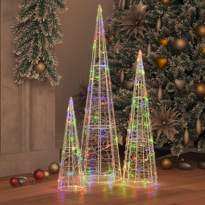 Albero di Natale 3 pcs Multicolore 20 x 20 x 80 cm Acrilico