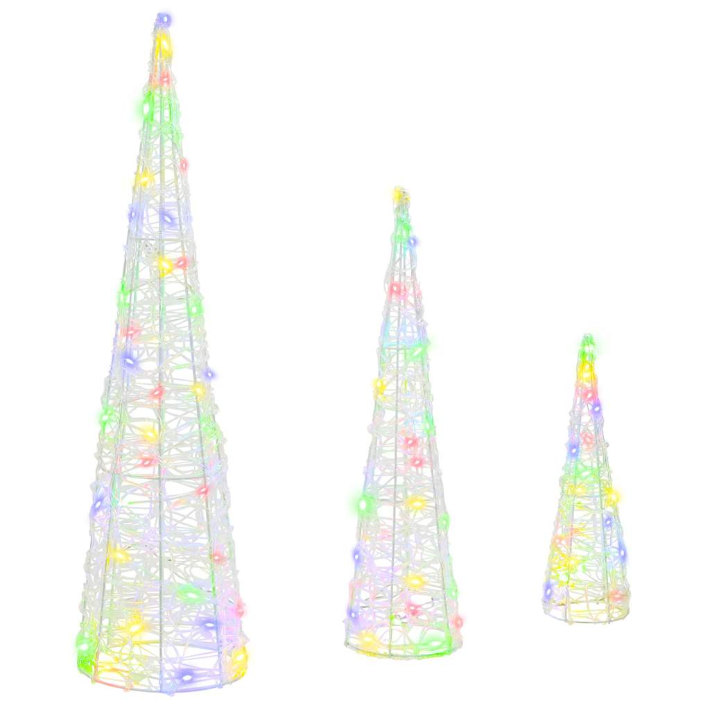 Albero di Natale 3 pcs Multicolore 20 x 20 x 80 cm Acrilico | homemem39