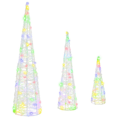 Albero di Natale 3 pcs Multicolore 20 x 20 x 80 cm Acrilico | homemem39