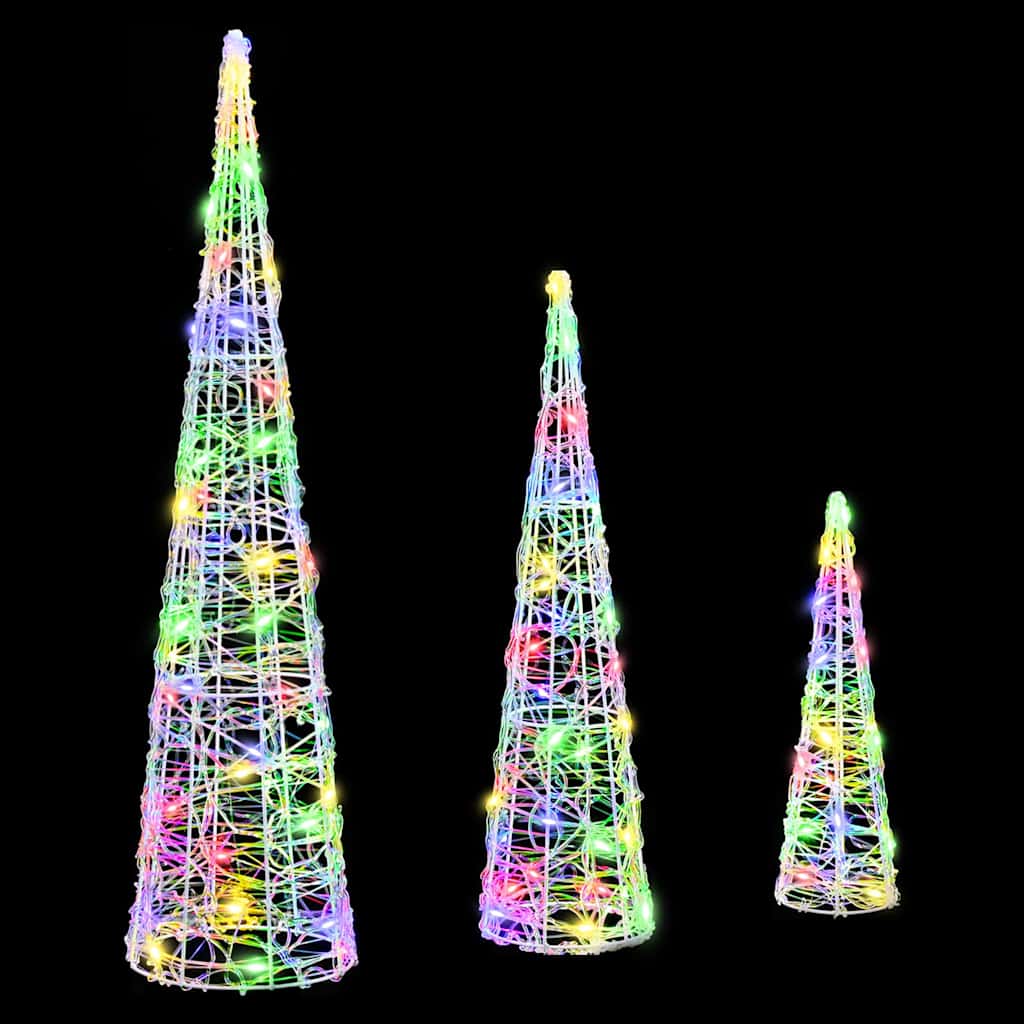 Albero di Natale 3 pcs Multicolore 20 x 20 x 80 cm Acrilico | homemem39