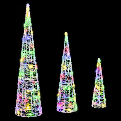 Albero di Natale 3 pcs Multicolore 20 x 20 x 80 cm Acrilico | homemem39